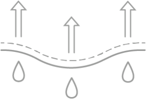 Icon illustrating bamboo fabric wicking moisture away